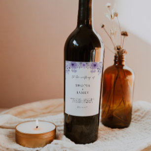 Purple wine bottle label Template