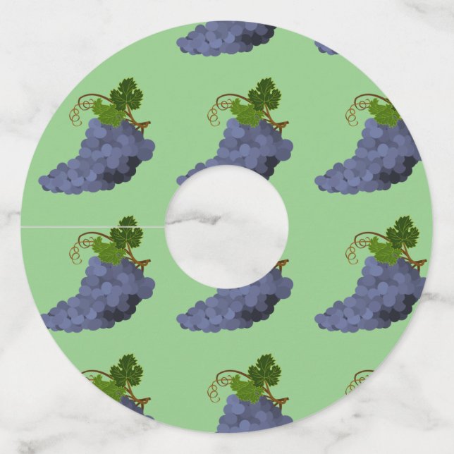 Purple Wine Grapes Glass Tag (Front)