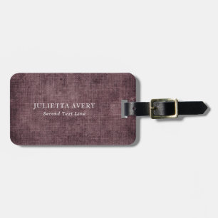 Purple Wine Linen Rustic Texture Luggage Tag