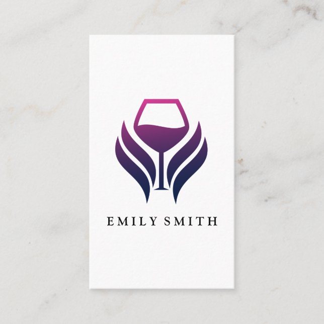 Purple Wine Logo | Modern Business Card (Front)