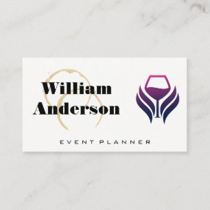 Purple Wine Logo   Winery Business Card