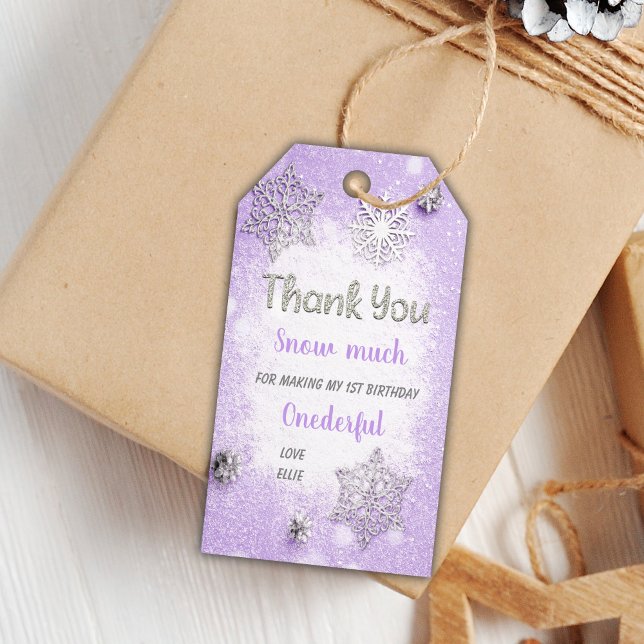 Purple Winter Birthday Gift Tags (Purple Winter Birthday Gift Tags)