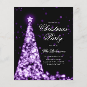 Purple Winter Christmas Tree Invite Program Menu