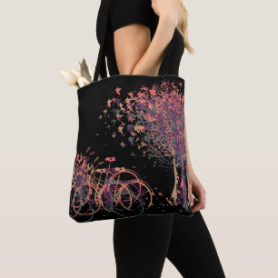 Purple Winter Leaves Trees Tote Bag