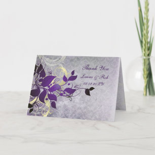 purple winter wedding Thank You Card