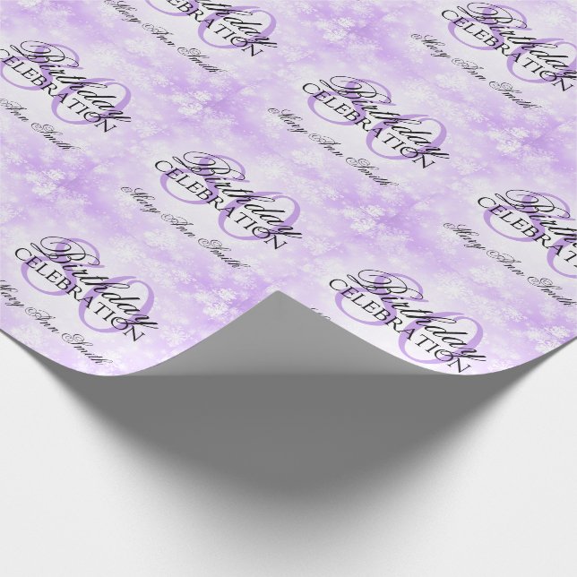 Purple Winter Wonderland 80th Birthday Party Wrapping Paper (Corner)