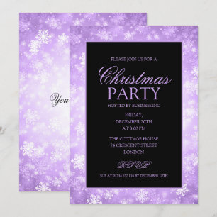Purple Winter Wonderland Christmas Holiday Party Invitation