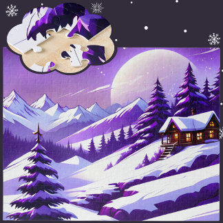 Purple Winter Wonderland Jigsaw Puzzle