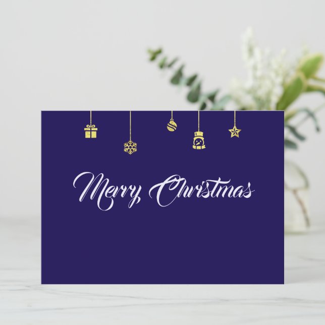 Purple wish card Merry Christmas (Standing Front)