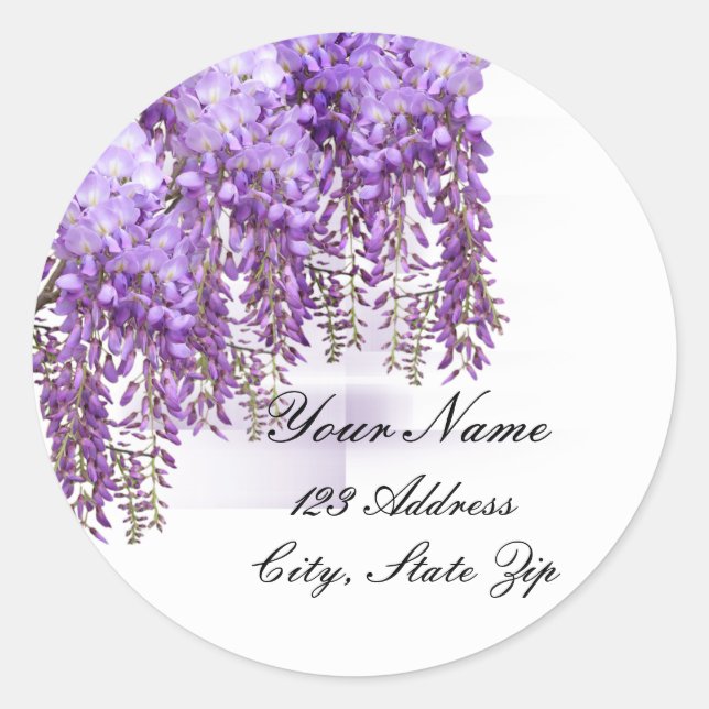 Purple Wisteria Address Sticker (Front)