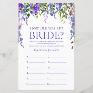 Purple Wisteria Bridal Shower Game