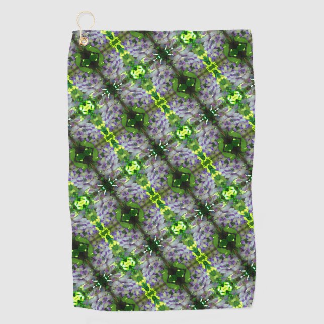 Purple Wisteria Flower Abstract Pattern      Golf Towel (Front)