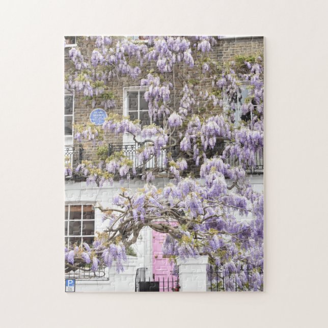 Purple Wisteria Flowers Kensington Chelsea London Jigsaw Puzzle (Vertical)
