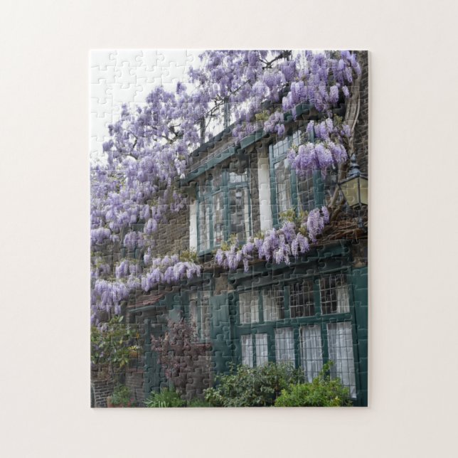 Purple Wisteria Flowers Kensington Chelsea London Jigsaw Puzzle (Vertical)