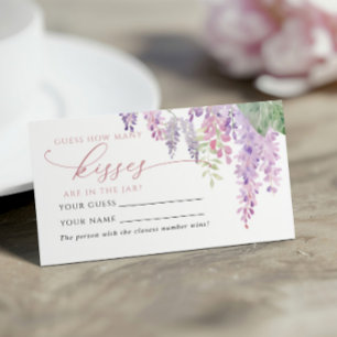 Purple Wisteria How Many Kisses Shower Game card