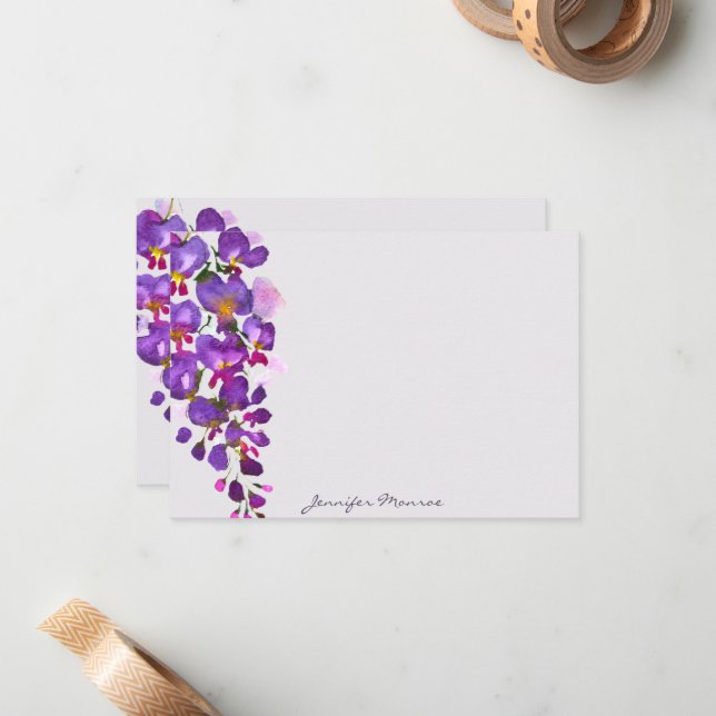 Purple wisteria personalised card (Front/Back In Situ)