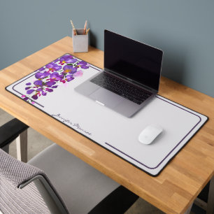 Purple wisteria personalised desk mat