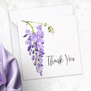 Purple Wisteria Personalised Thank You Note Card