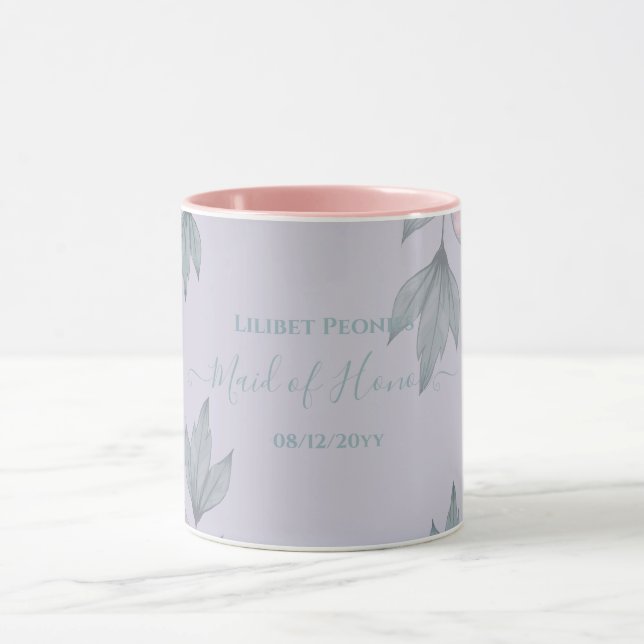 Purple Wisteria Sage Floral Garden Wedding Mug (Center)
