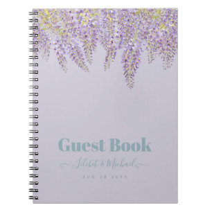 Purple Wisteria Sage Floral Garden Wedding Notebook