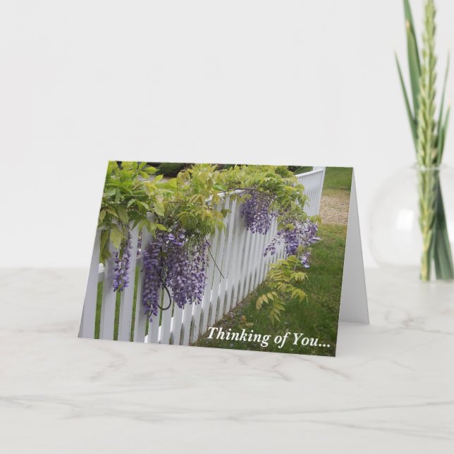 Purple Wisteria Thinking of You Card (Front)