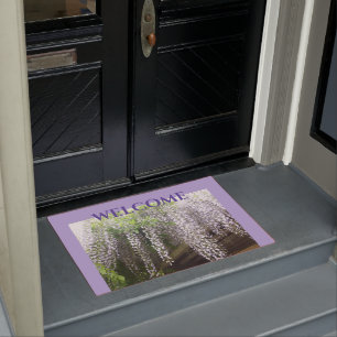 Purple Wisteria WELCOME Cust. Door Mat
