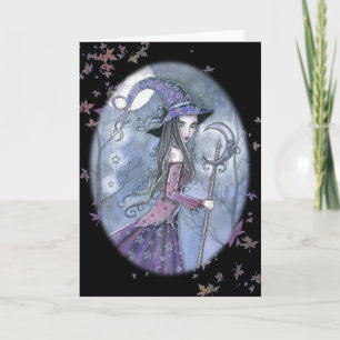 Purple Witch Halloween Card by Molly Harrison