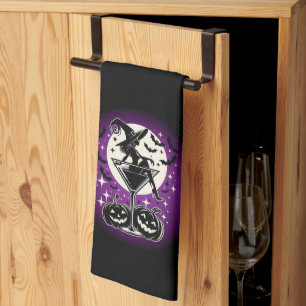 Purple Witch Martini Tea Towel
