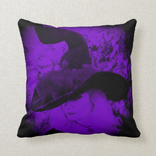 Purple Witch Pillow Pagan Wiccan Cushion