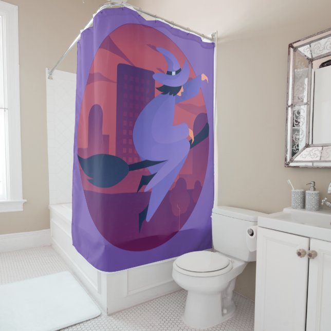 Purple Witch Shower Curtain (In Situ)