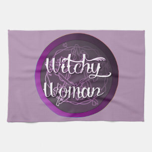 Purple Witchy Woman Tea Towel