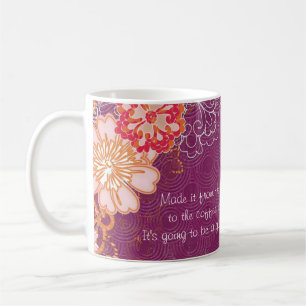 Purple with Big Flowers Coffee Pot Mug