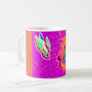 Purple with dots and whirls designs coffee mug
