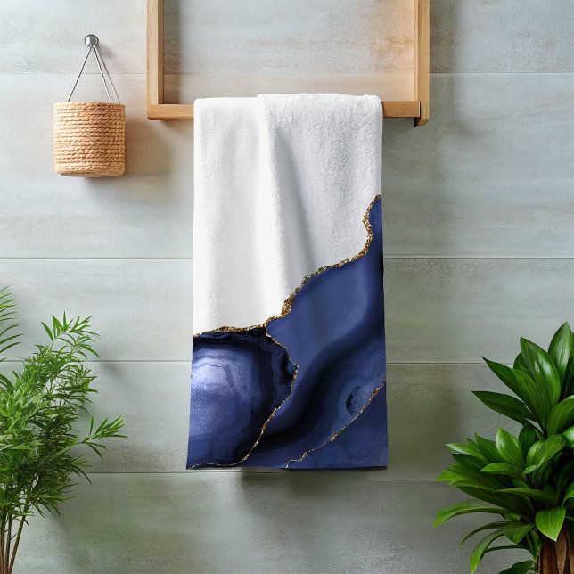 Purple with Metallic Gold Agate Bath Towel Set (Creator Uploaded)