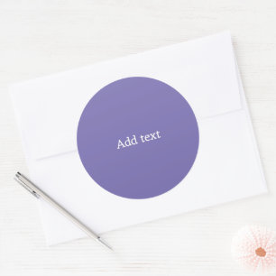 Purple with White Text Template Classic Round Sticker