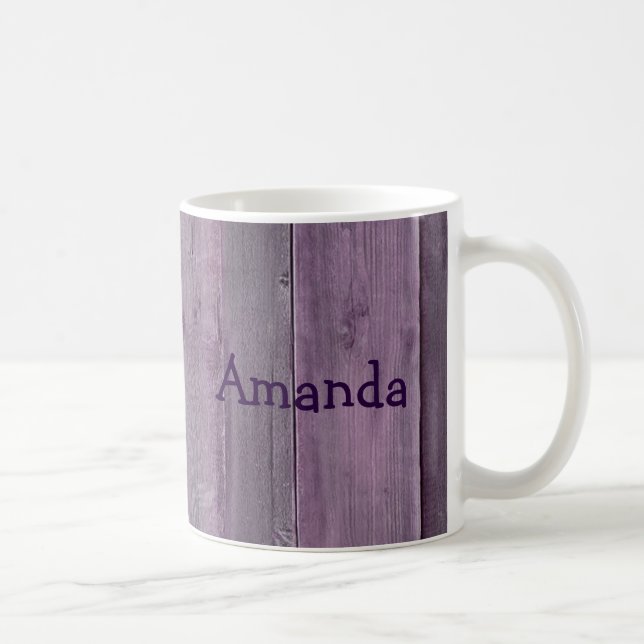 Purple wood to personalise coffee mug (Right)