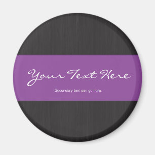Purple & Woodgrain Customisable Magnet