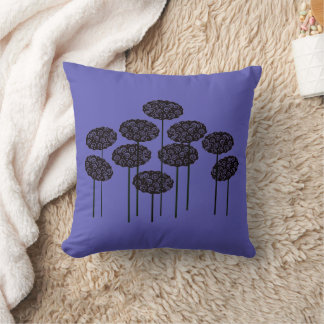 Purple Woodland Trees Cushion