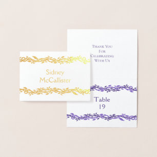Purple Woodsy Wedding Place Card Escort Seating