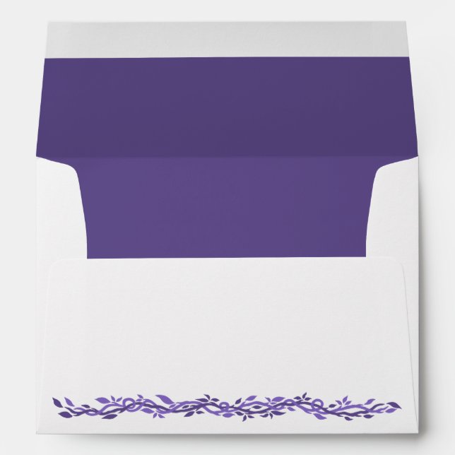 Purple Woodsy Wedding Solid Inner Ultra Violet Envelope (Back (Bottom))