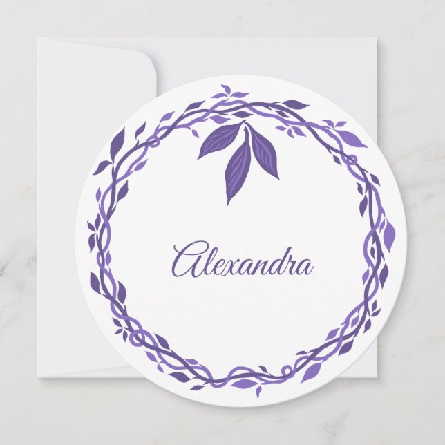 Purple Woodsy Wedding Statement Place Or Escort (Front)