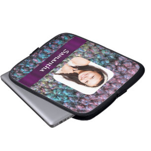 Purple wool photo template laptop sleeve