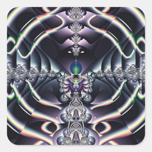 Purple World Square Sticker (Front)
