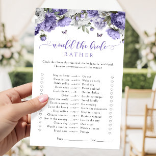Purple Would She Rather Bridal Shower Game