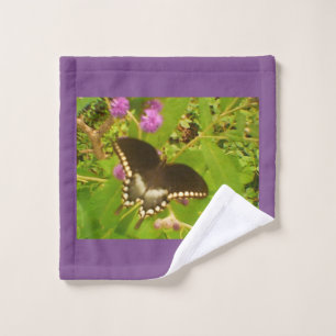 Purple Wrapped Black Monarch Wash Cloth
