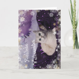 Purple XMAS Cats Holiday Card