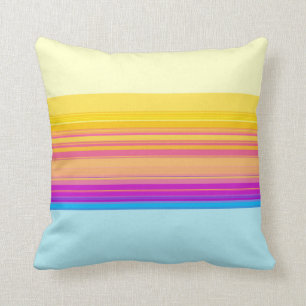 Purple Yellow Blue Stripes Cushion