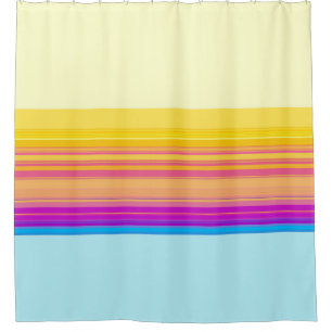 Purple Yellow Blue Stripes Shower Curtain