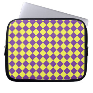Purple Yellow Chequered Diamond Pattern  Laptop Sleeve