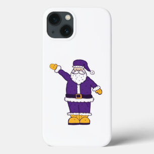 purple yellow christmas santa claus iPhone 13 case